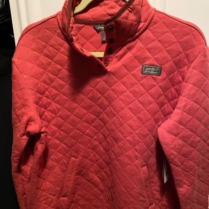 Eddie Bauer Quilted Sweatshirt Coral NWT Sz S